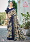 Black Vichitra By Kashvi Black Vichitra Printed Uniform Saree